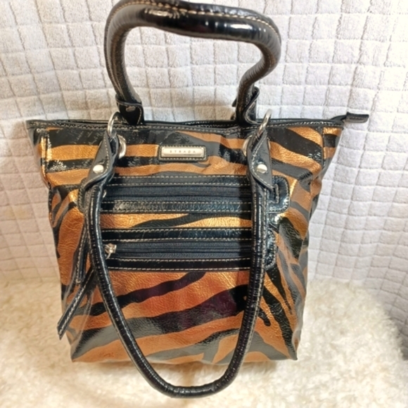 Strata Handbags - Strata Glossy Animal Print Tote Purse